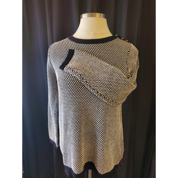 NWT Charter Club Sparkle White Polka Dot 1x Sweater - Picture 1 of 6